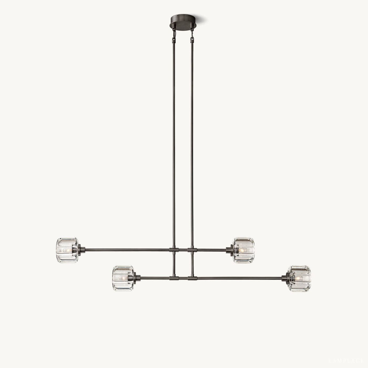 Demaret Sculpted Crystal Mobile Linear Chandelier 54"