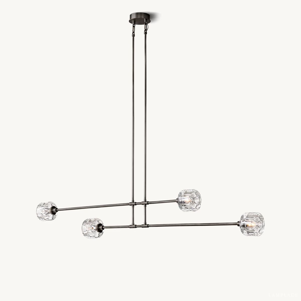 Demaret Sculpted Crystal Mobile Linear Chandelier 72"