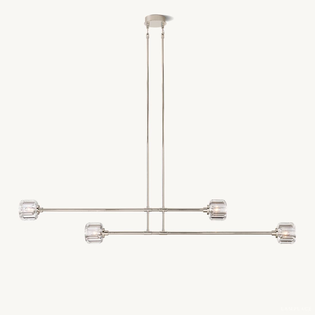 Demaret Sculpted Crystal Mobile Linear Chandelier 72"