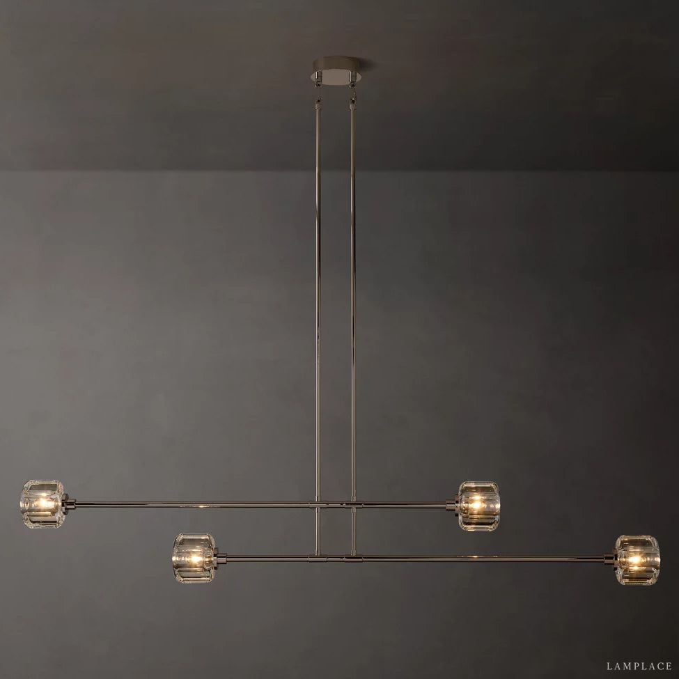 Demaret Sculpted Crystal Mobile Linear Chandelier 54"
