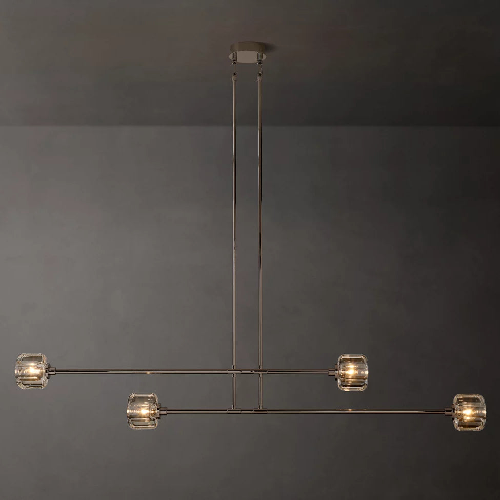 Demaret Sculpted Crystal Mobile Linear Chandelier 72"