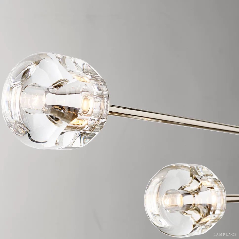 Demaret Sculpted Crystal Mobile Linear Chandelier 72"
