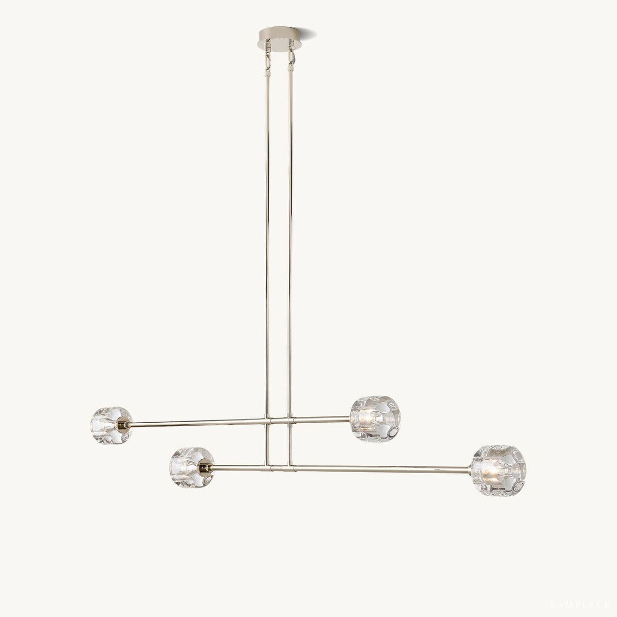 Demaret Sculpted Crystal Mobile Linear Chandelier 54"