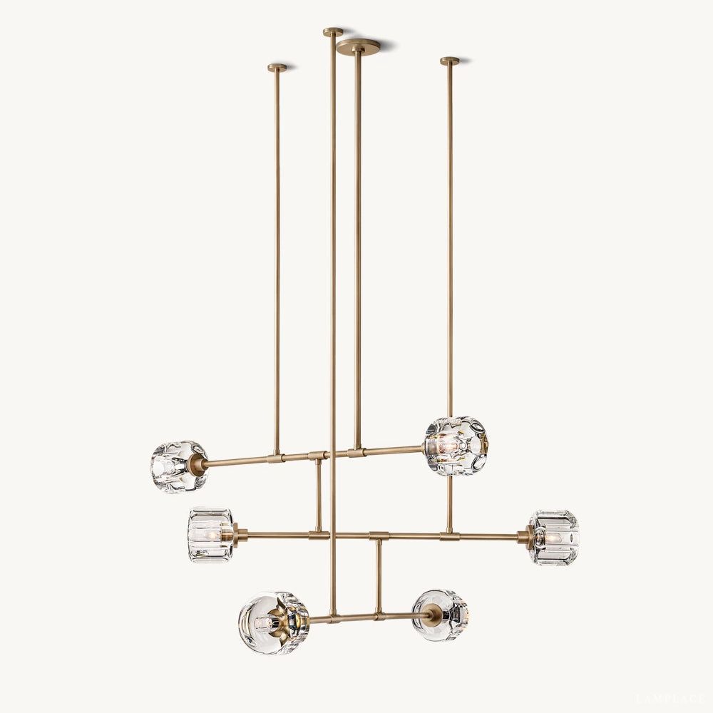Demaret Sculpted Crystal Mobile Round Chandelier 48"