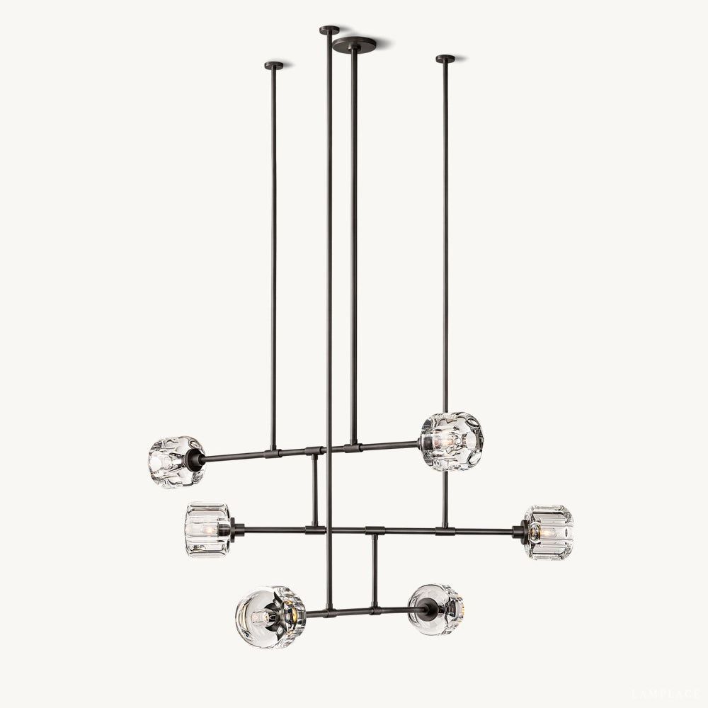 Demaret Sculpted Crystal Mobile Round Chandelier 48"