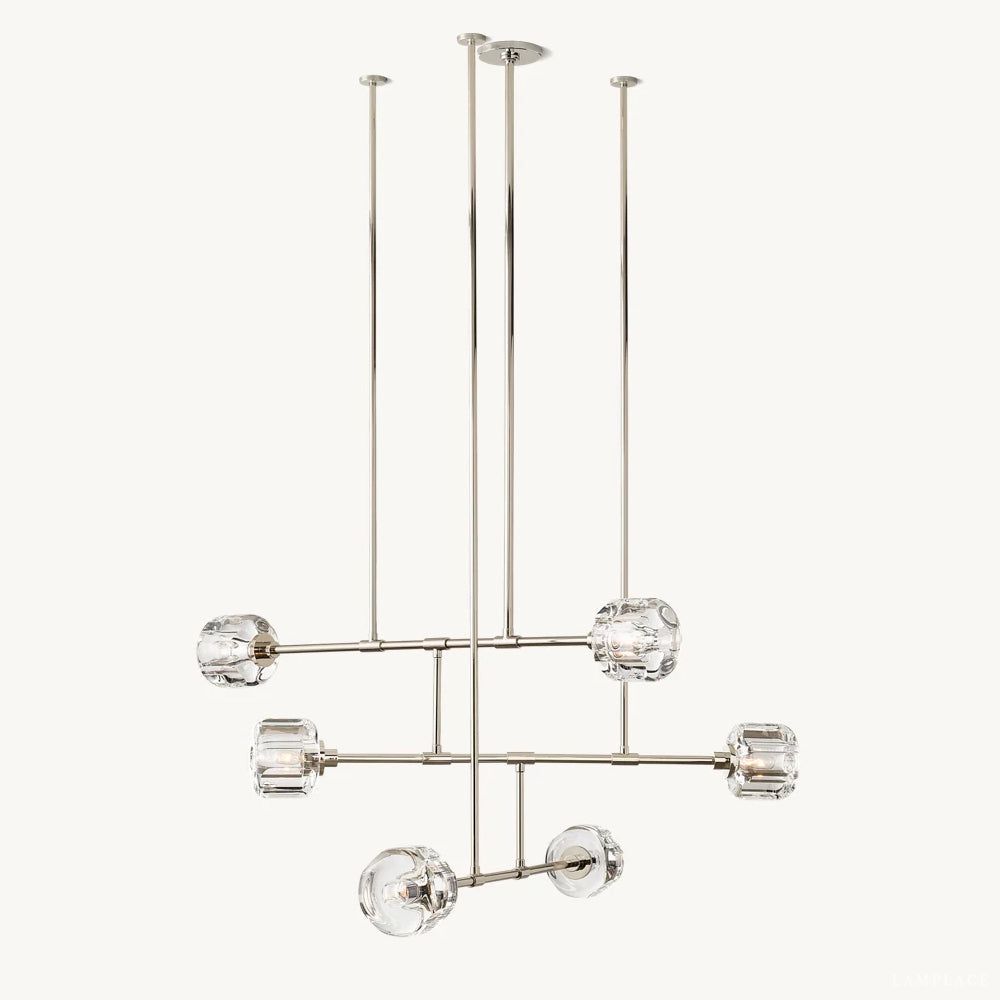 Demaret Sculpted Crystal Mobile Round Chandelier 48"