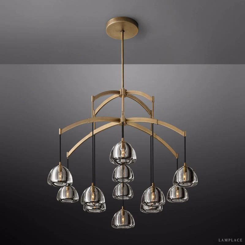 Hemisphere Delicate Crystal Round Chandelier 48"