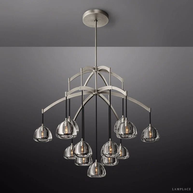 Hemisphere Delicate Crystal Round Chandelier 48"