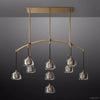 Hemisphere Delicate Crystal Linear Chandelier 54"