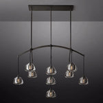 Hemisphere Delicate Crystal Linear Chandelier 54"
