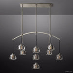 Hemisphere Delicate Crystal Linear Chandelier 54"