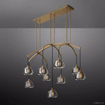 Hemisphere Delicate Crystal Linear Chandelier 54"
