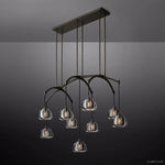 Hemisphere Delicate Crystal Linear Chandelier 54"