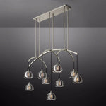 Hemisphere Delicate Crystal Linear Chandelier 54"