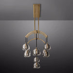 Hemisphere Delicate Crystal Linear Chandelier 54"