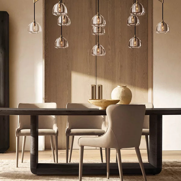 Hemisphere Delicate Crystal Linear Chandelier 72"