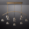 Hemisphere Delicate Crystal Linear Chandelier 72"