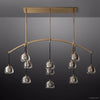 Hemisphere Delicate Crystal Linear Chandelier 72"