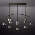Hemisphere Delicate Crystal Linear Chandelier 72"