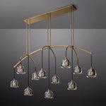 Hemisphere Delicate Crystal Linear Chandelier 72"