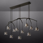 Hemisphere Delicate Crystal Linear Chandelier 72"