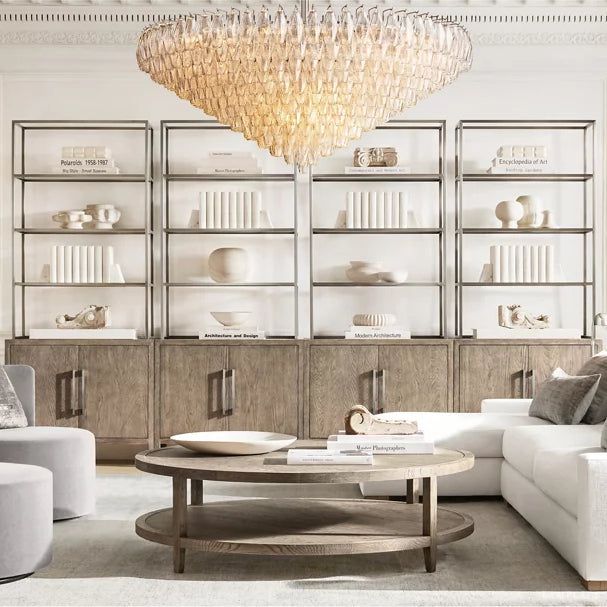 Chiara Murano Glass Tiered Round Chandelier 62"