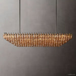 Chiara Murano Glass Tiered Rectangular Chandelier 74"