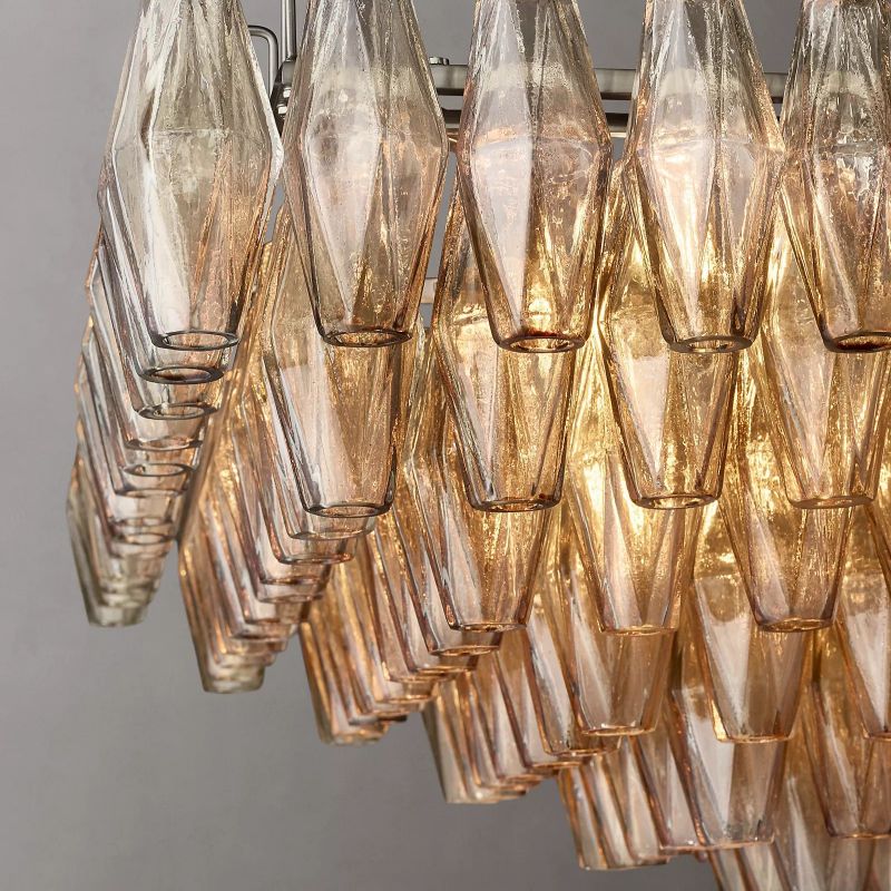 Chiara Murano Glass Rectangular Chandelier 74"