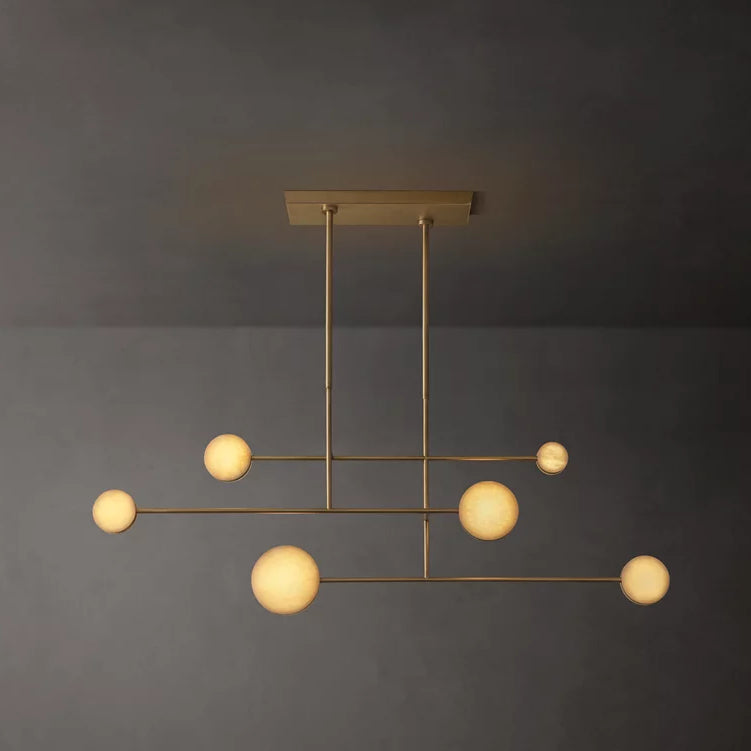 Alexander Floating Alabaster Linear Chandelier 54"