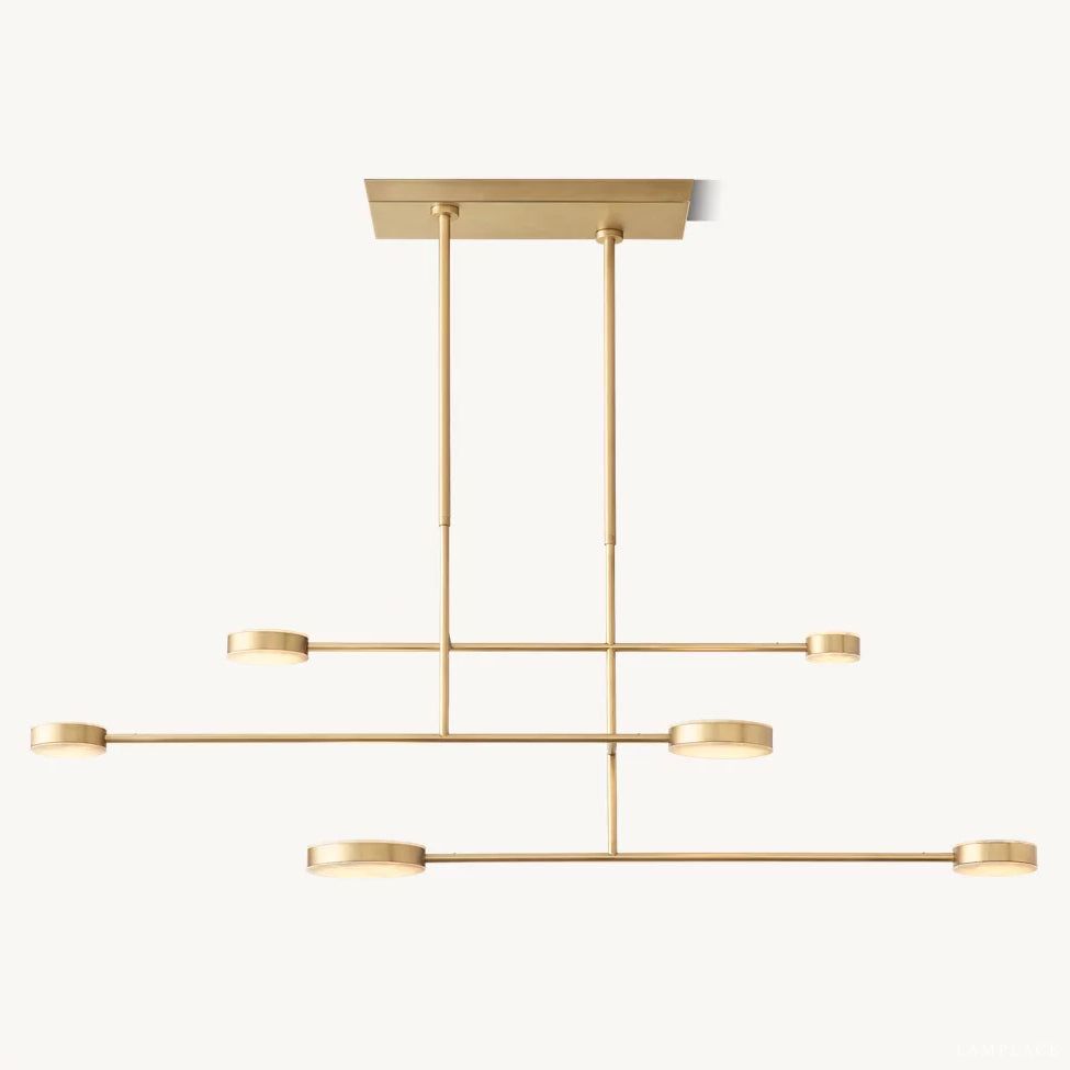 Alexander Floating Alabaster Linear Chandelier 54"
