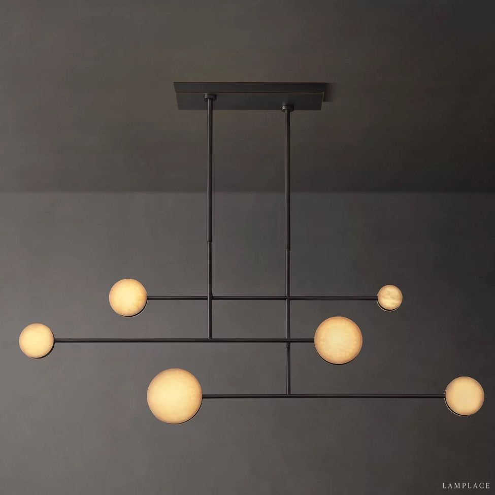 Alexander Floating Alabaster Linear Chandelier 54"