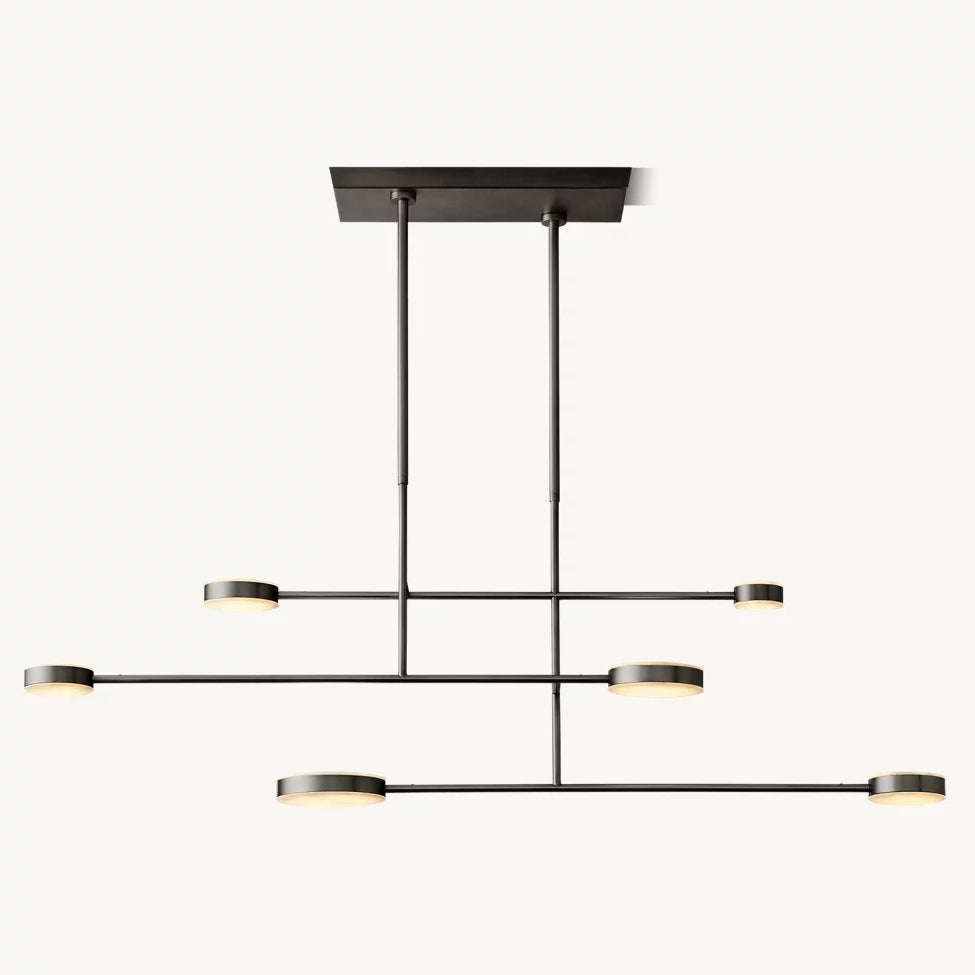 Alexander Floating Alabaster Linear Chandelier 54"