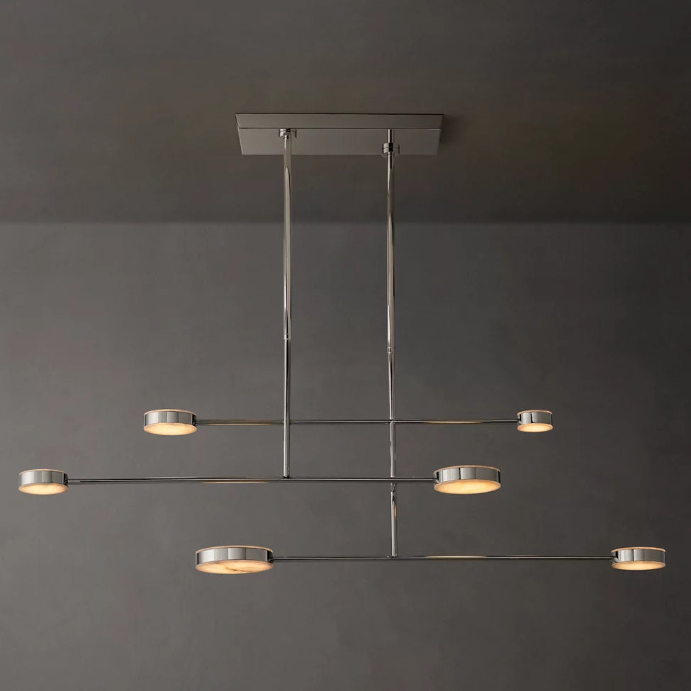 Alexander Floating Alabaster Linear Chandelier 72"