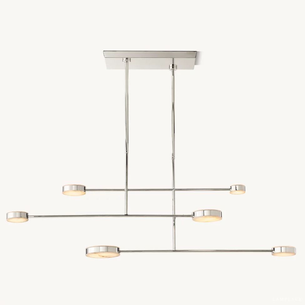 Alexander Floating Alabaster Linear Chandelier 54"