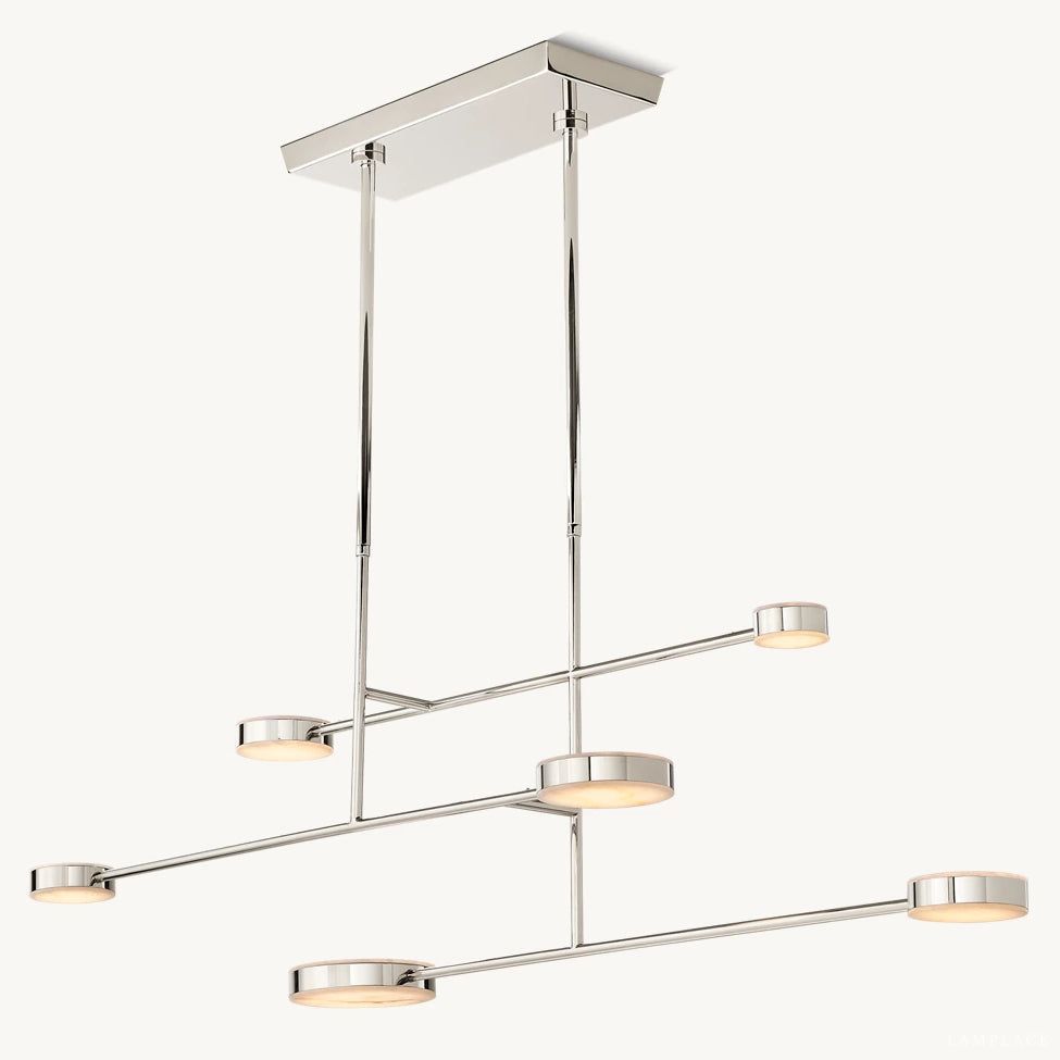 Alexander Floating Alabaster Linear Chandelier 54"