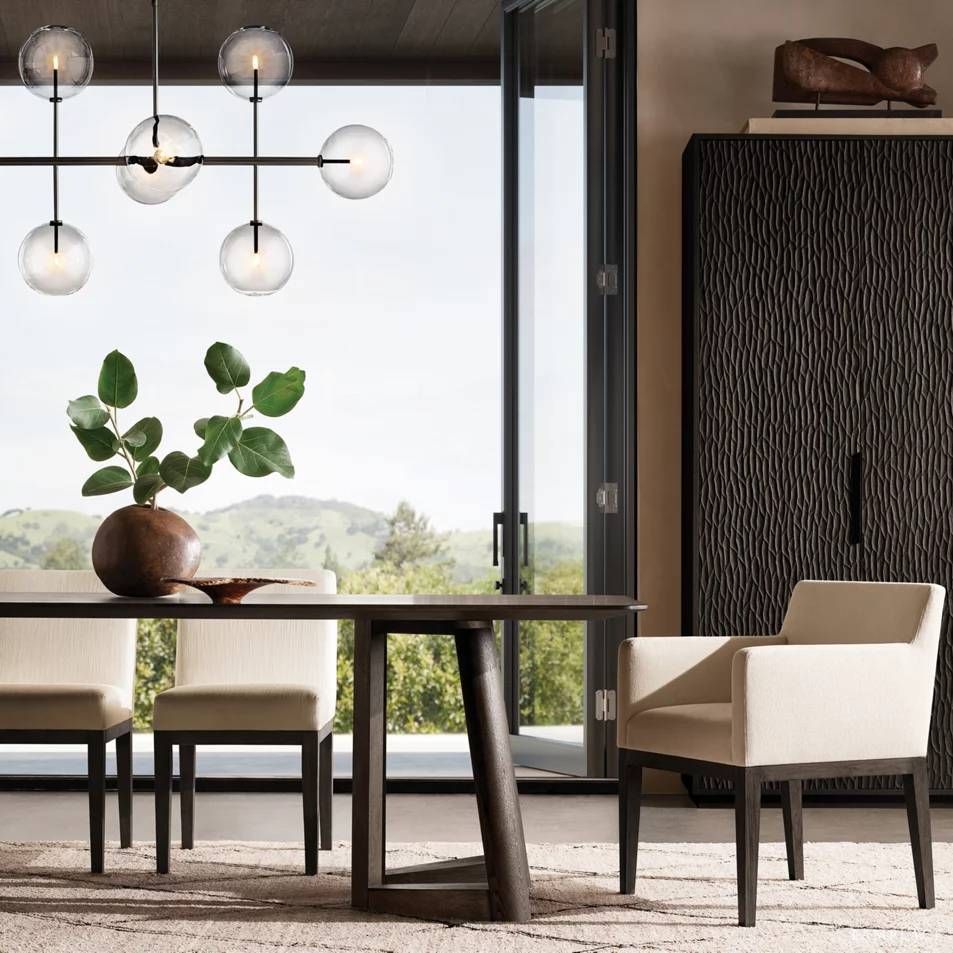 Lucelle Glass Globe Linear Chandelier 58"