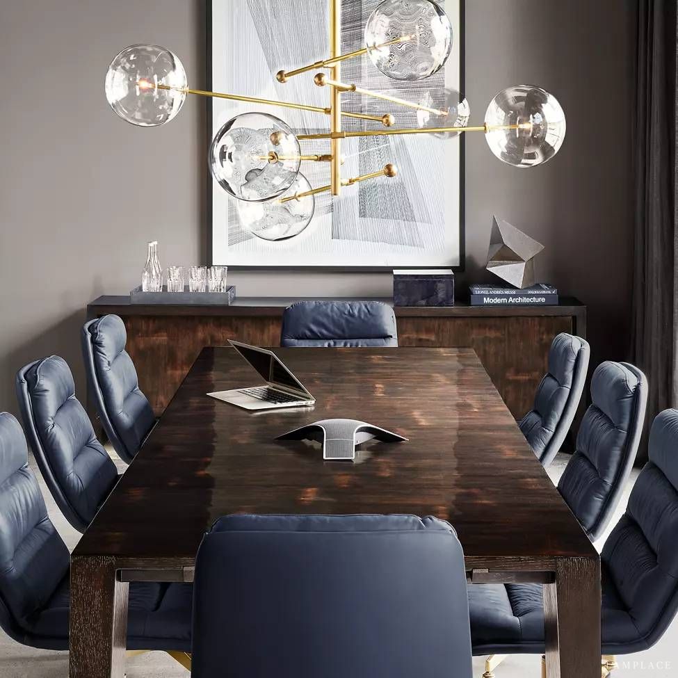 Lucelle Glass Globe Six-Arm Chandelier 40"