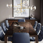 Lucelle Glass Globe Six-Arm Chandelier 40"