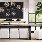 Lucelle Glass Globe Six-Arm Chandelier 55"