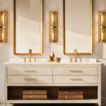 Savile Crystal Block Double Round Wall Sconce