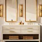 Savile Crystal Block Double Round Wall Sconce