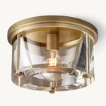 Savile Crystal Block Round Flush Mount
