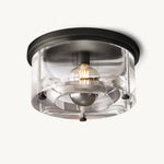 Savile Crystal Block Round Flush Mount