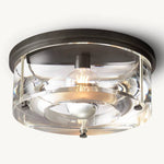 Savile Crystal Block Round Flush Mount