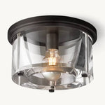 Savile Crystal Block Round Flush Mount