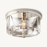 Savile Crystal Block Round Flush Mount