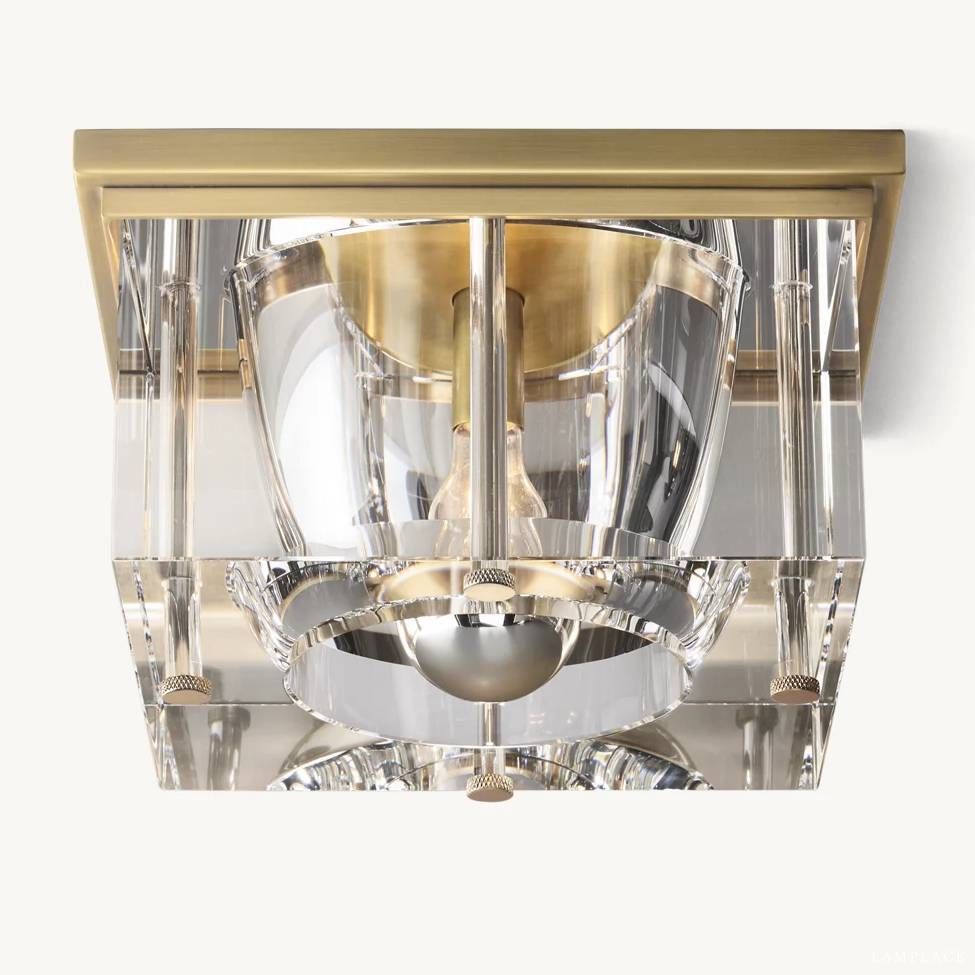 Savile Crystal Block Square Flush Mount