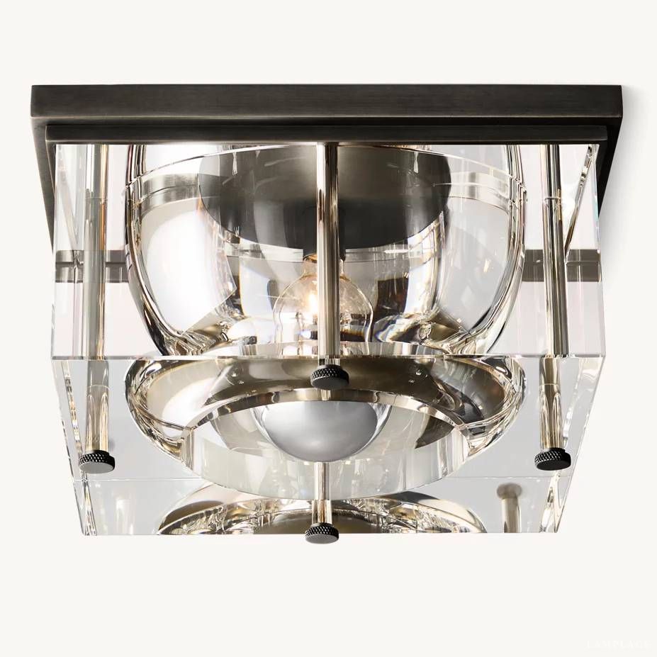 Savile Crystal Block Square Flush Mount