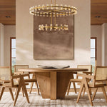 Arcachon Hexagon Crystal Two-Tier Round Chandelier 60"