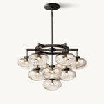 Cabrette Float Glass Round Chandelier 36"